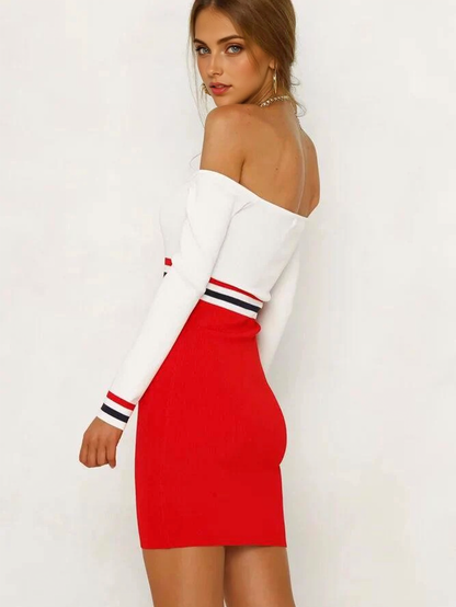 JuliaFashion-Carlyn Off-The-Shoulder Bodycon Dress