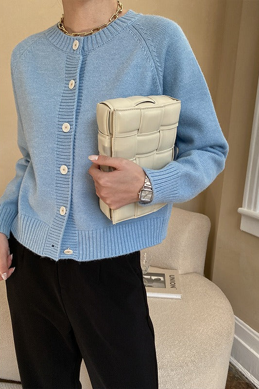 Jade Button Raglan Christmas Cardigan