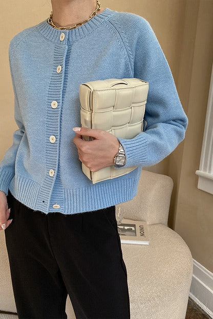 Jade Button Raglan Christmas Cardigan