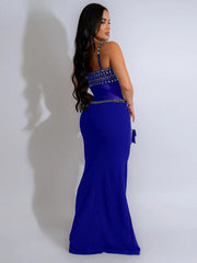 Elegant Mesh See Through Rhinestones Strap Sleeveless Red Christmas Party Dress Dresses-L