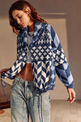 Oversized Abstract Knit Cardigan