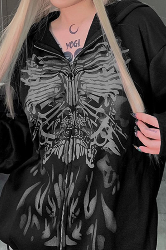 Dark Aesthetic Color Block Hoodie