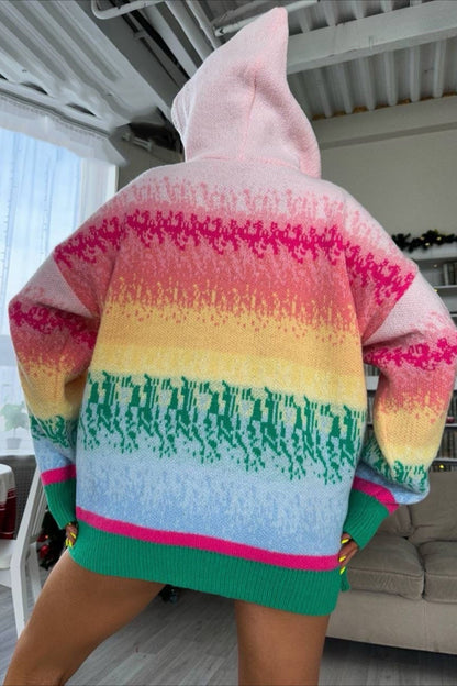Christmas 3D Snowman Hooded Pom Sweater