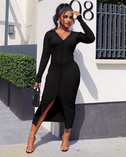 Julia Fashion - Ribbed Sexy Women Dress