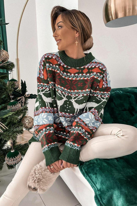 5-Color Block Christmas Striped Sweater