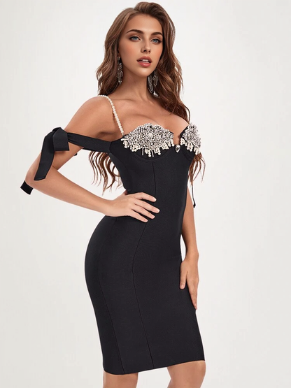 JuliaFashion - 2024 Sexy Diamonds Off Shoulder Celebrity Club Party Dresses