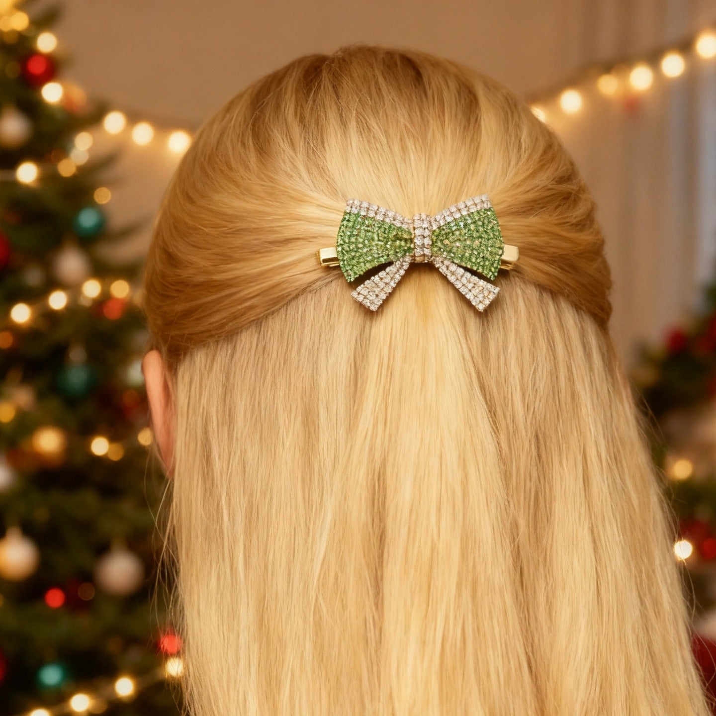 Rhinestone Reindeer Bow Festive Hair Accessory