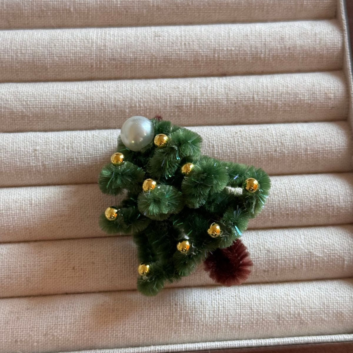 Handmade Pipe Cleaner Christmas Tree Retro Hair Accessory