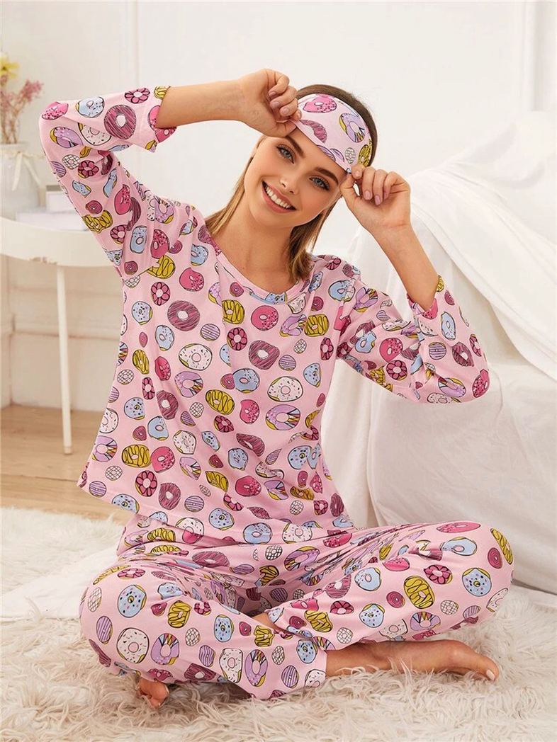 JuliaFashion - 2024 Soft Cute Cartoon Pajamas Set