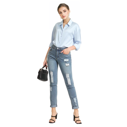 Julia Fashion - Fashion Women High Waist Jeans