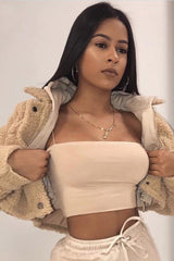 Elastic Spaghetti Strap Solid Corset Tube Top