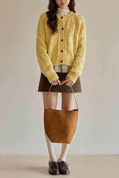 Vintage Crochet Knit Christmas Cardigan