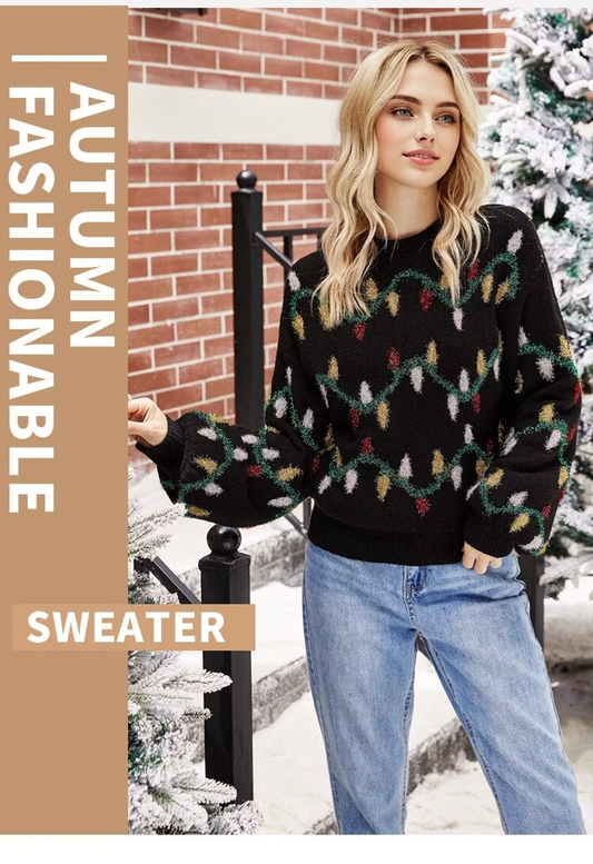 JuliaFashion - 2024 Women Pull Femme Sweaters O-Neck Christmas Loose Pullovers