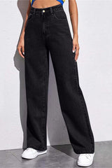 High Waist Slim Straight Leg Jeans