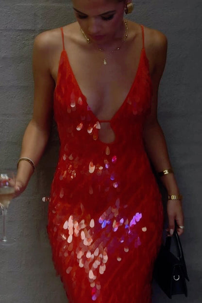 Low Cut Sleeveless Slip Dress