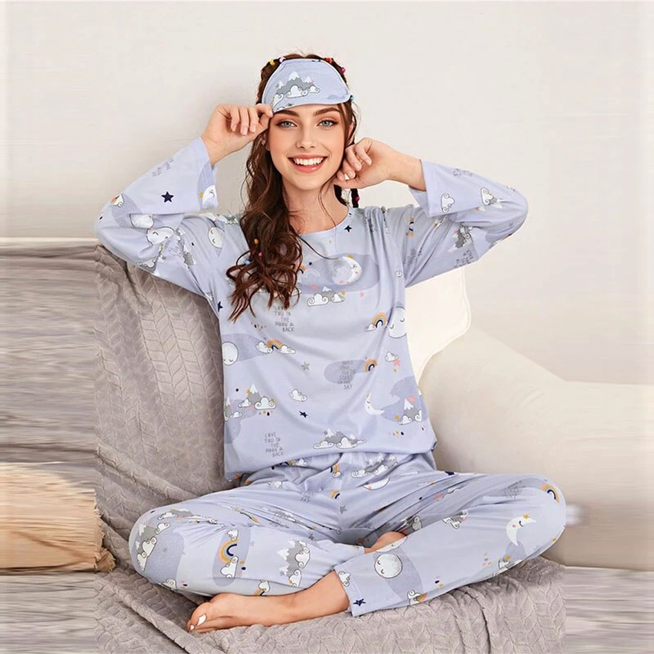 JuliaFashion - 2024 Soft Cute Cartoon Pajamas Set