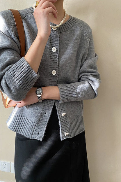 Jade Button Raglan Christmas Cardigan