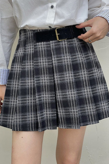 Vintage Plaid Pleated Christmas Skirt