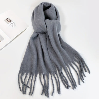 Solid Color Mohair Christmas Scarf