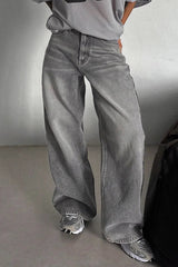 Casual Vintage High Waist Relaxed Straight Jeans