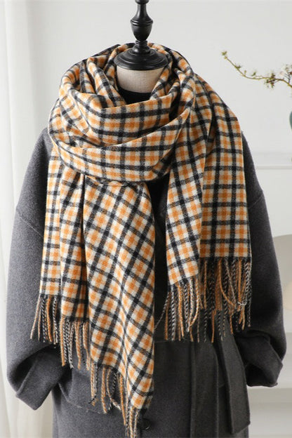 Checkered Thermal Shawl Christmas Scarf