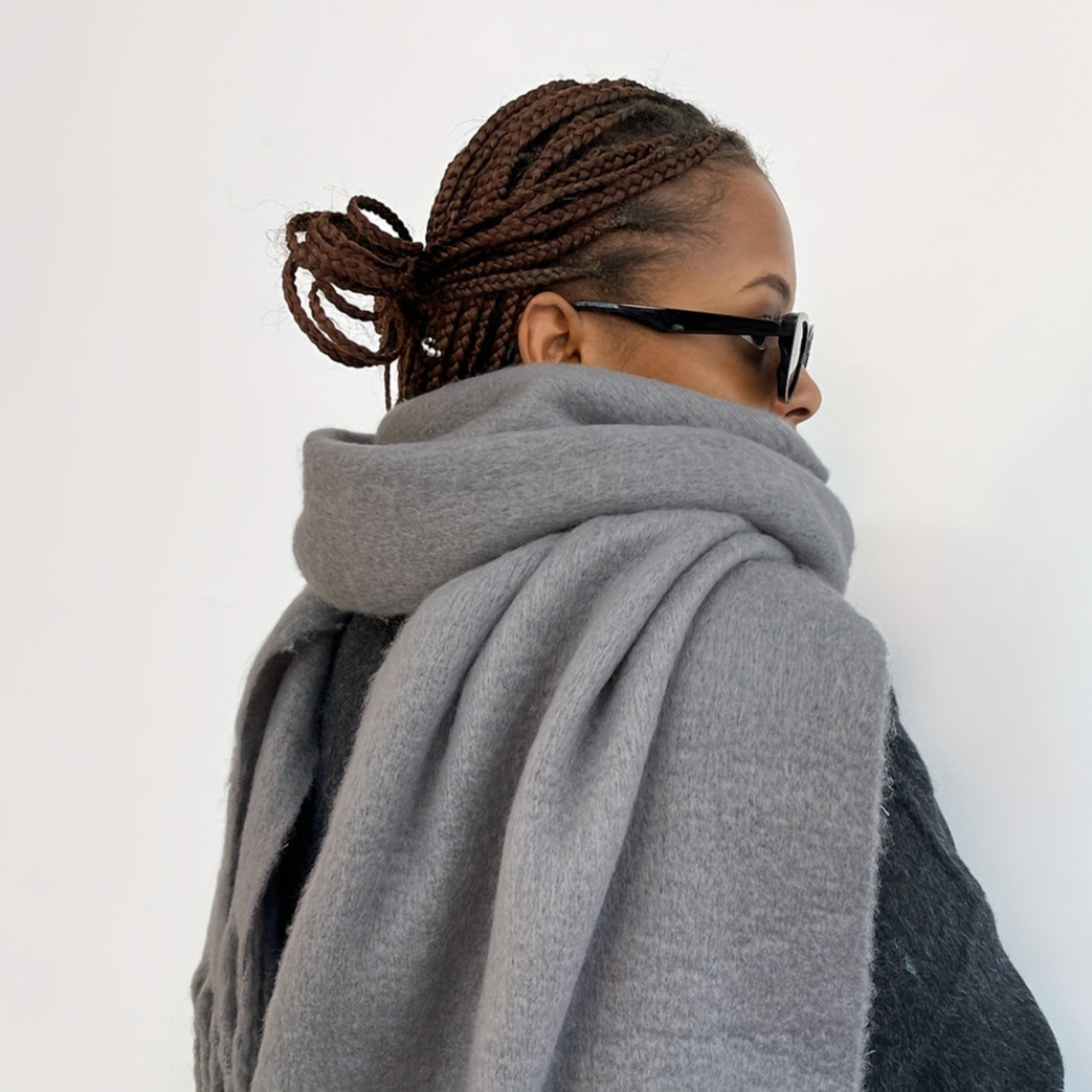 Solid Color Mohair Christmas Scarf