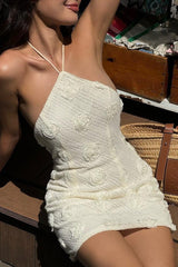 Halter Backless Bodycon 3D Floral Dress