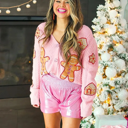 Ugly Christmas Sequin Nutcracker Cardigan Cardigan-241208
