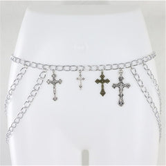 Chain Cross Pendant Waist Layered