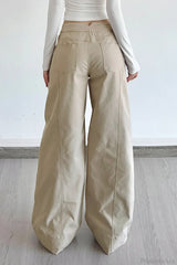 Pocket Patchwork Loose Wide Leg Cargo Pants
