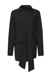 Zanze Self-Tie Shirt - Plus Size Tops & Blouses