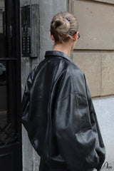Retro Black Leather Moto Jacket