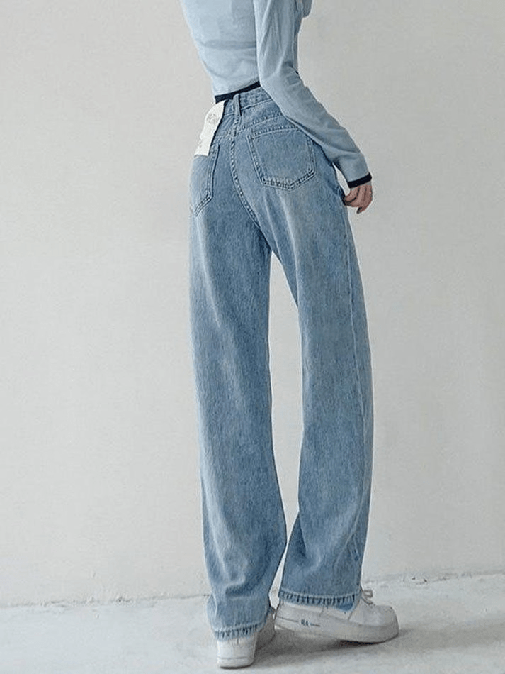 Seam Detail Washed Boyfriend Jeans Jeans