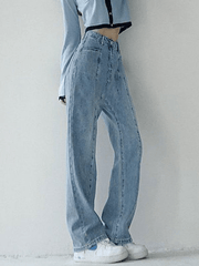 Seam Detail Washed Boyfriend Jeans Jeans