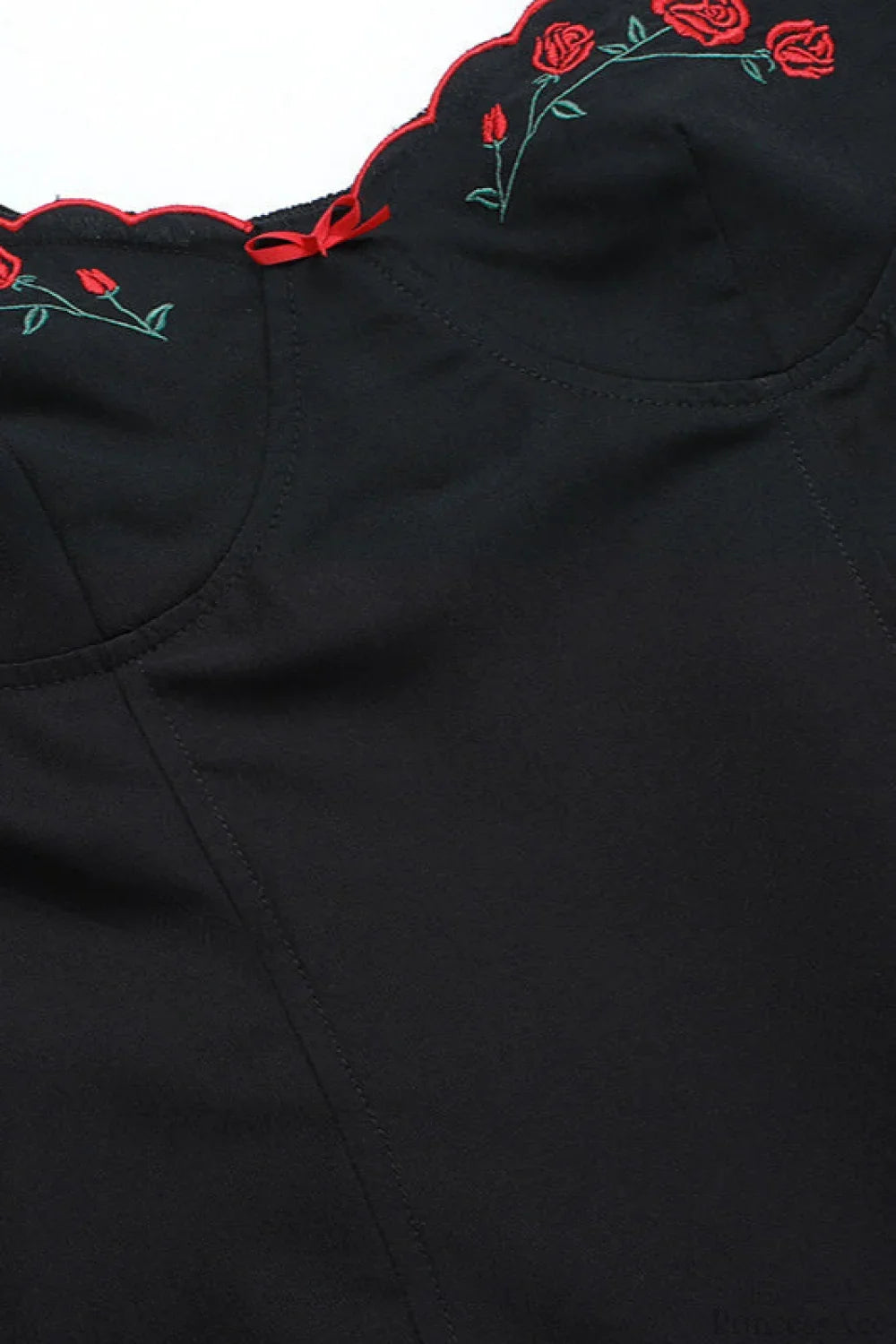 Sexy Embroidered Spaghetti Strap A Line Fitted Mini Dress