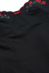 Sexy Embroidered Spaghetti Strap A Line Fitted Mini Dress