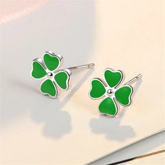 JuliaFashion-Classic Lucky Four-Leaf Clover Ear Stud Earrings