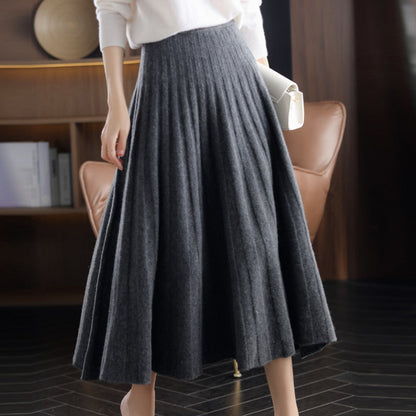 JuliaFashion-Chinese-Style High Waist Wool Mini Skirt