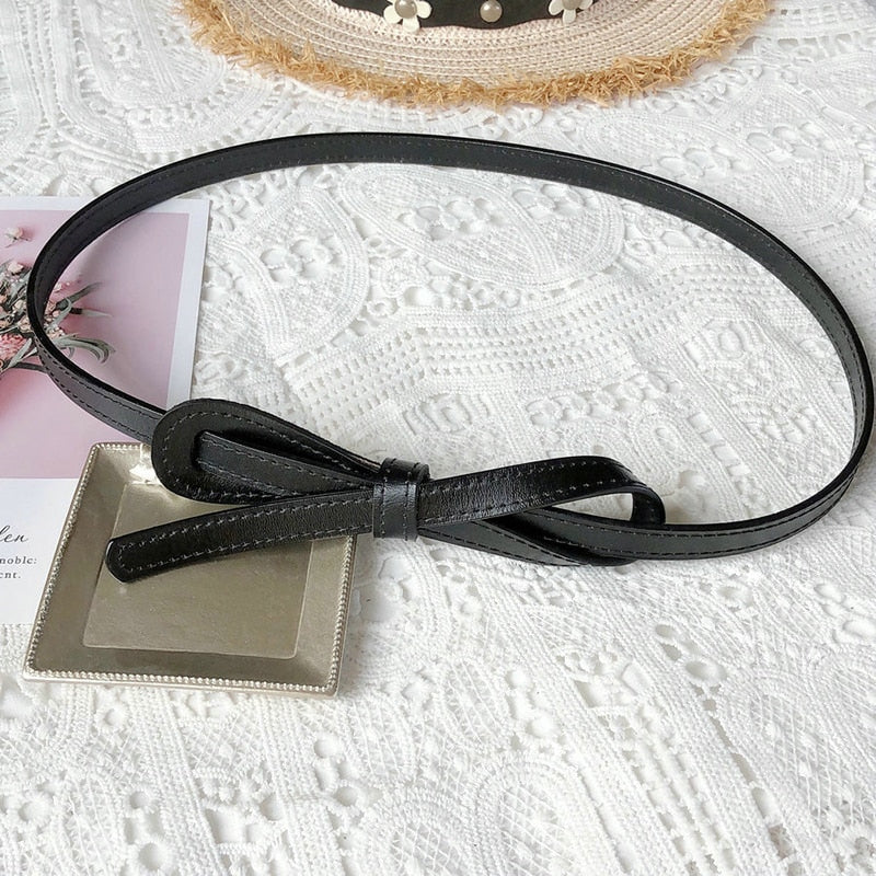 JuliaFashion-110cm Female Wild Belts Strap Thin Waistband Knotted Bow Waist Belt