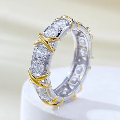 JuliaFashion-Eternal 18K Gold Diamond Infinity Ring