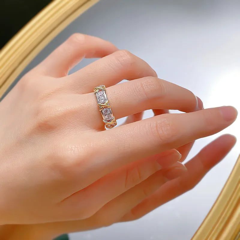 JuliaFashion-Eternal 18K Gold Diamond Infinity Ring