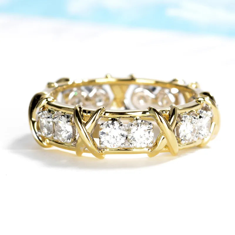 JuliaFashion-Eternal 18K Gold Diamond Infinity Ring