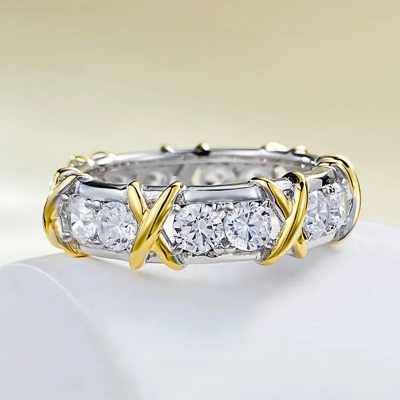 JuliaFashion-Eternal 18K Gold Diamond Infinity Ring