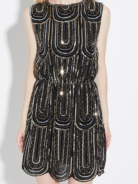 JuliaFashion-Just You Wait Sleeveless Sequin Dress