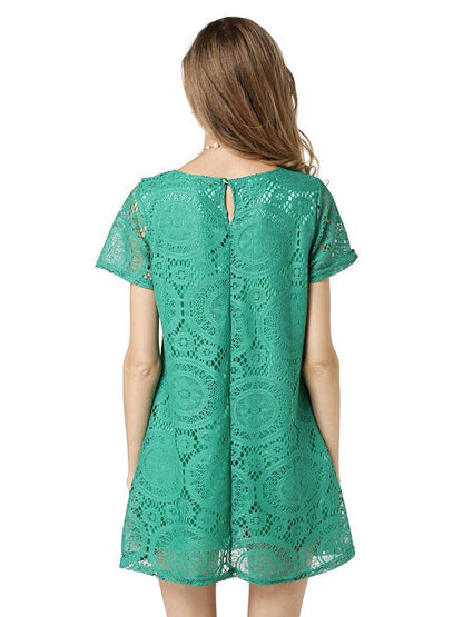 JuliaFashion-Love Spell Keyhole Back Lace Dress