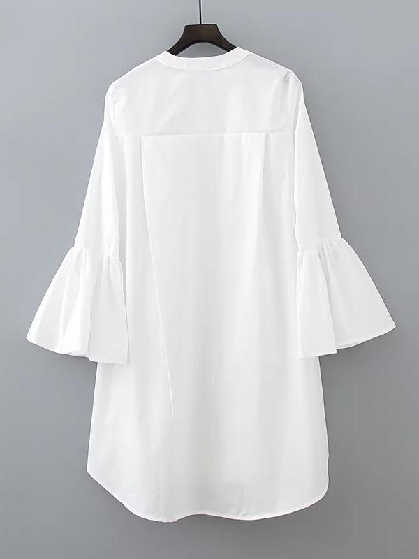 JuliaFashion-2024 Cozy White High-Low Dress