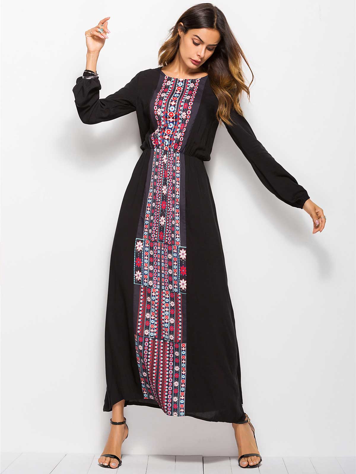 JuliaFashion-Got Some Sun Boho Print Maxi Dress