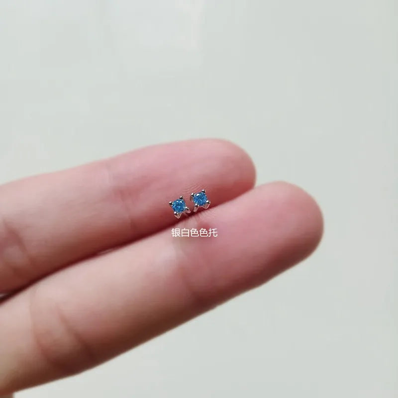 JuliaFashion-Mini Skyblue Topaz Stud Earrings