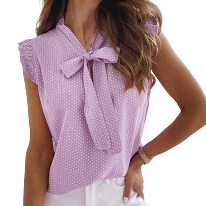 JuliaFashion - 2024 Women Casual Summer Solid Color Stand Collar Short Sleeve Slim Blouse Clothing