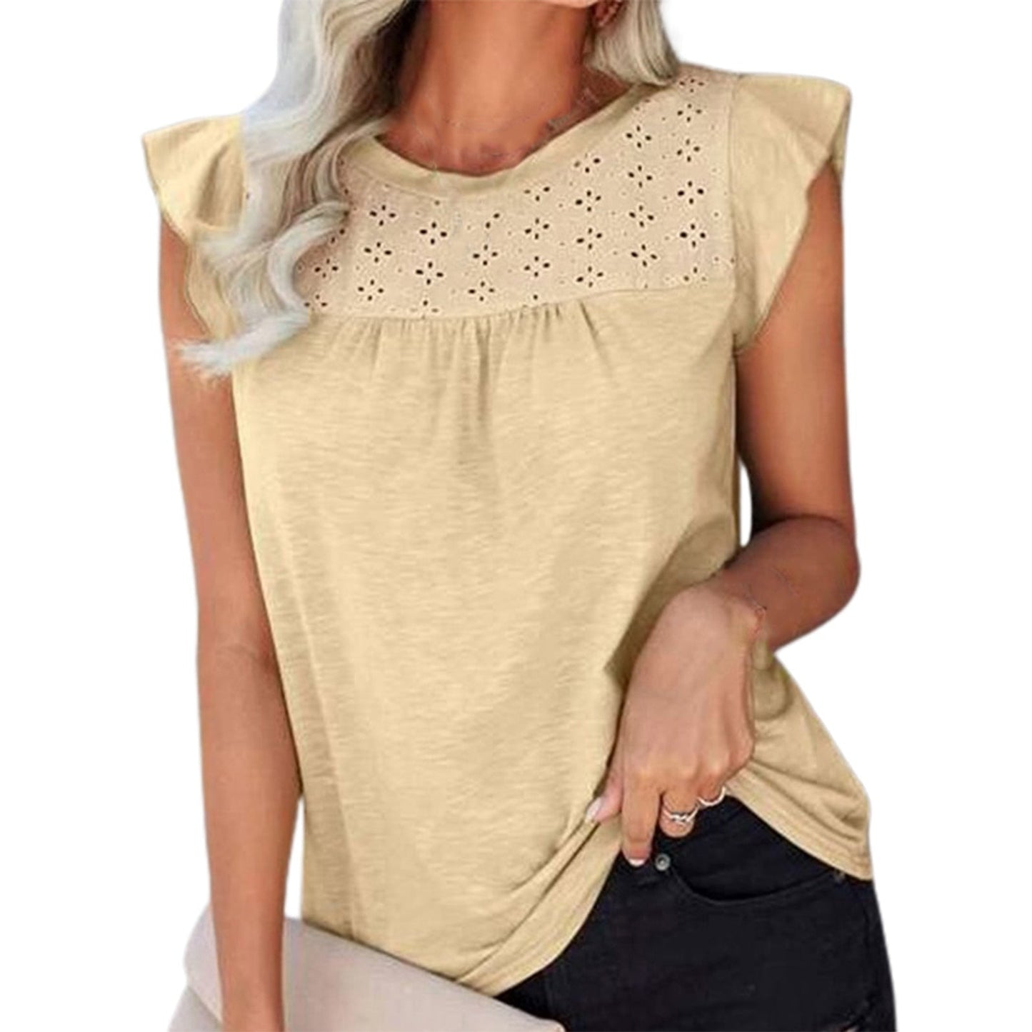 JuliaFashion - 2024 Women Casual Summer Solid Color Stand Collar Short Sleeve Slim Blouse Clothing